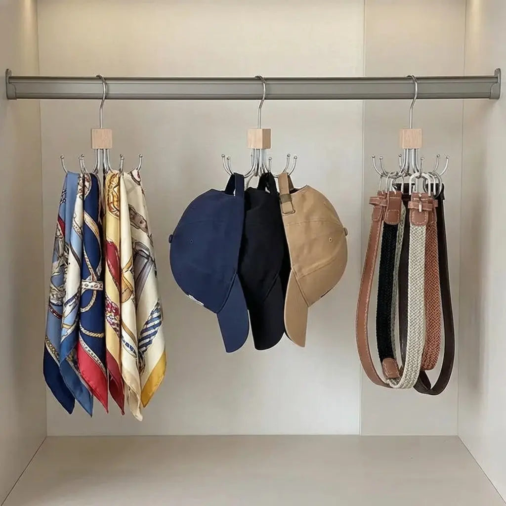 Kit com 2 Cabides Giratórios com 6 Ganchos