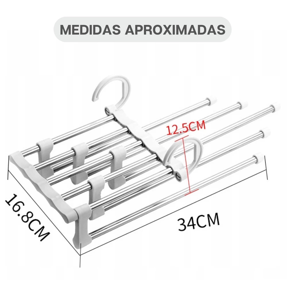 Cabides Multifuncionais em Aço Inox 5 em 1 - Kit com 2UN