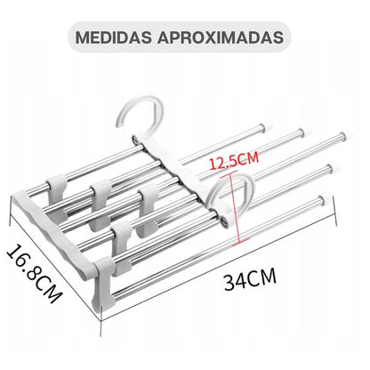 Cabides Multifuncionais em Aço Inox 5 em 1 - Kit com 2UN