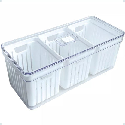 Organizador de Geladeira com Cestos de Drenagem - 6 a 8 Litros