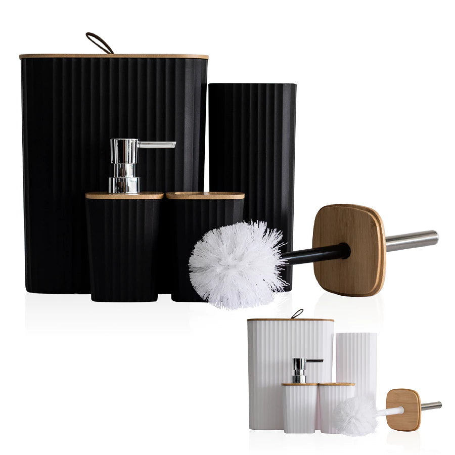 Kit para Banheiro| Lixeira, Dispenser, Porta-escova, Copo