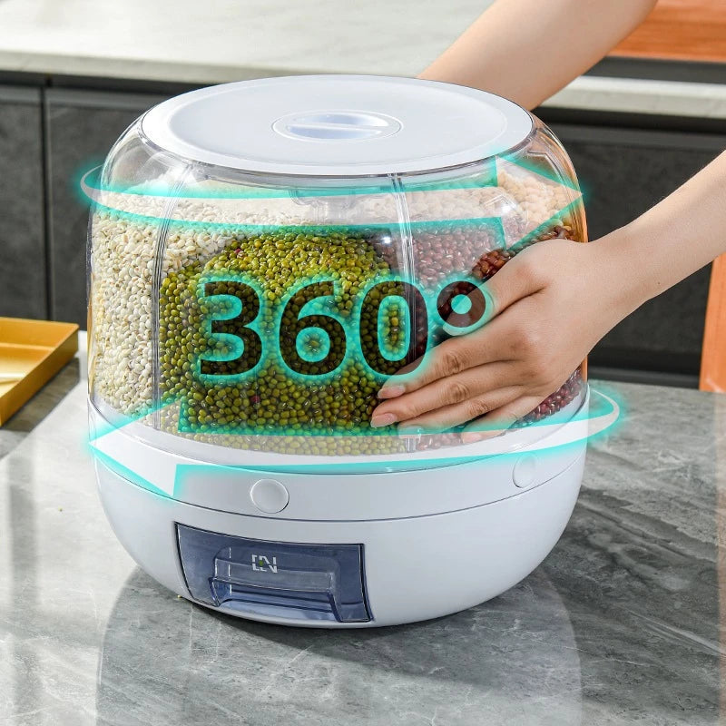 Organizador Giratório para Grãos e Cereais com 6 Divisórias