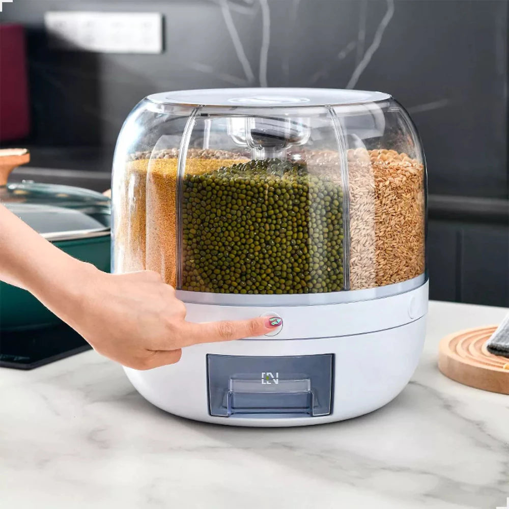 Organizador Giratório para Grãos e Cereais com 6 Divisórias