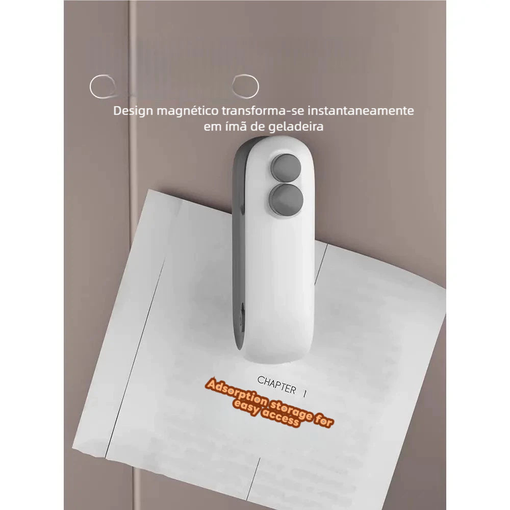 Kit 2 Mini seladoras e Cortadoras de embalagens Portátil - 2 em 1 Recarregável Magnética