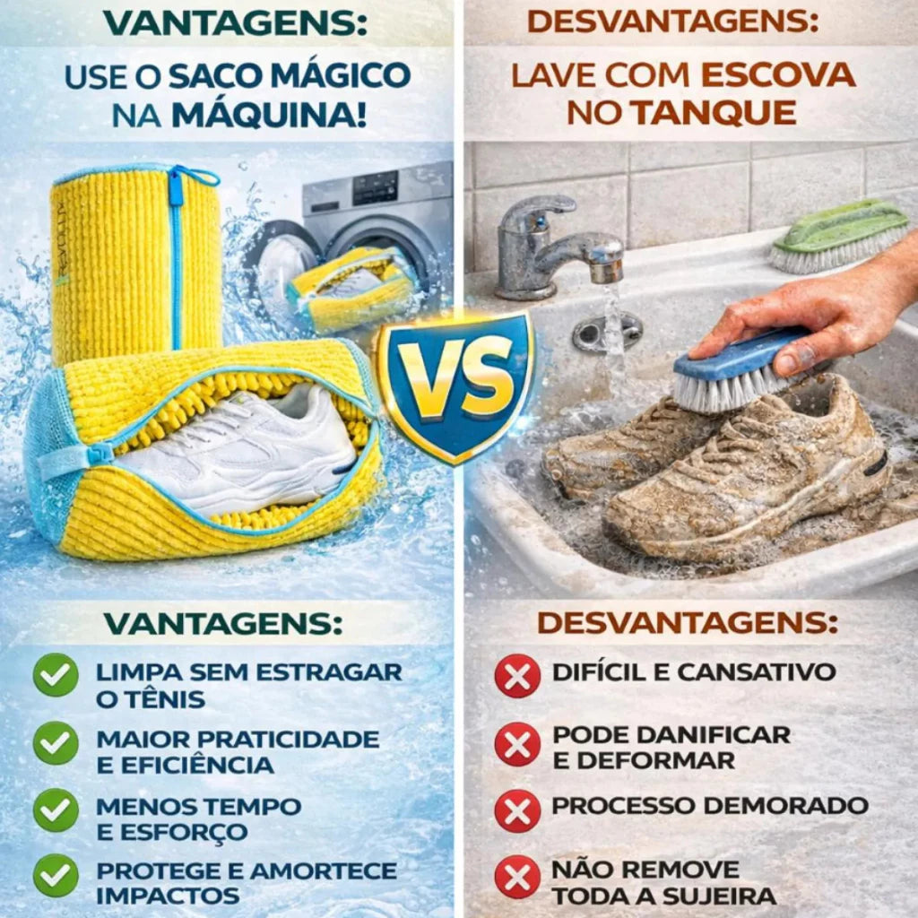 Kit 2 Sacos de Lavagem para Tênis e Sapatos – Proteção Total na Máquina