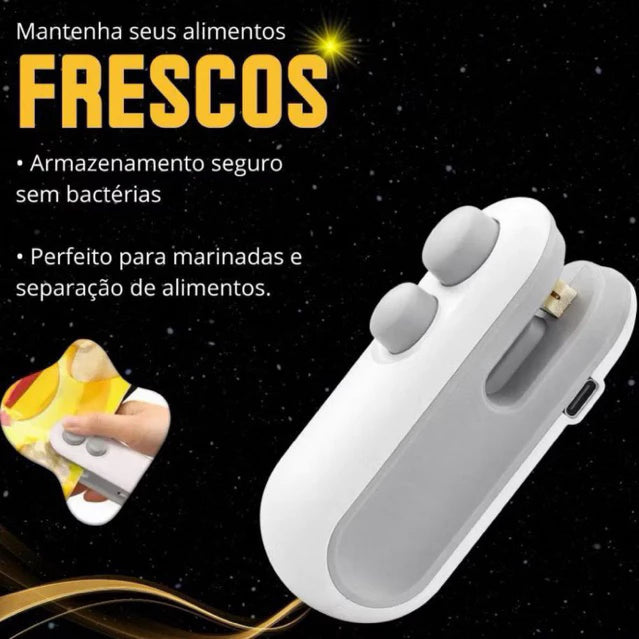 Kit 2 Mini seladoras e Cortadoras de embalagens Portátil - 2 em 1 Recarregável Magnética