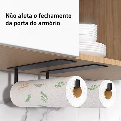 Suporte de Papel Toalha para Cozinha – Organização Sem Furadeira