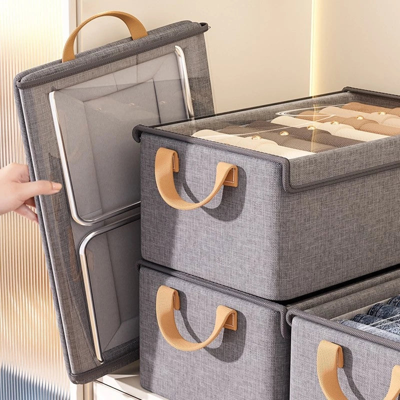Kit com 2 Caixas Organizadoras com Tampa Transparente