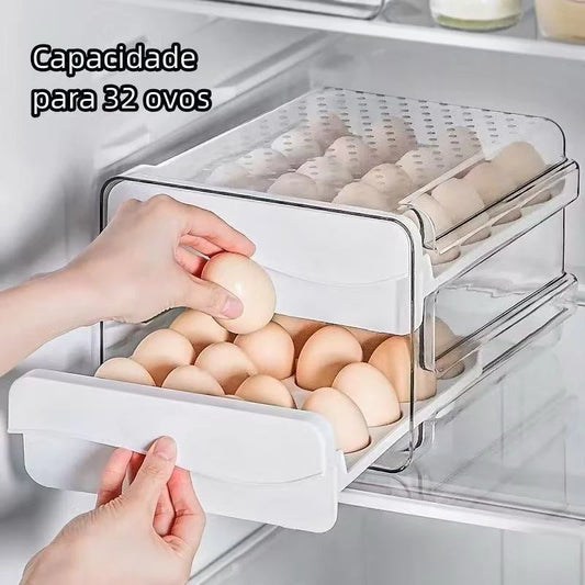 Gaveteiro Duplo Porta-Ovos 32 Unidades